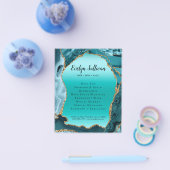 Blauwgroen Agate Faux Folie Flyer (Enkel)
