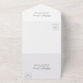 Blauwgroen Agate Gold Glitter Wedding All In One Uitnodiging (Buitenkant)