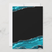 Blauwgroen Agate Silver Glitter Geode Formal Weddi Kaart (Achterkant)