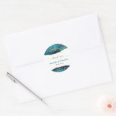 Blauwgroen Agate Waterverf Gold Hartelijk dank Ronde Sticker (Envelop)