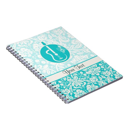 Blauwgroen akoestische gitaren notitieboek (Rechterzijde)