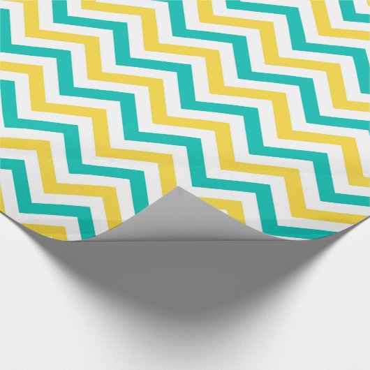 Blauwgroen, anananas, Wheux Large Chevron ZigZag P Cadeaupapier (Hoek)