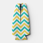 Blauwgroen, anananas, Wheux Large Chevron ZigZag P Flesjeskoeler (Achterkant)