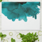 ! blauwgroen anjerbloem- theedoek (Gevouwen)