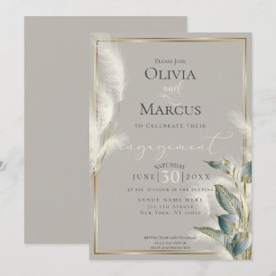 Blauwgroen Anthurium Feathery Pampas Grass Verlovi Kaart