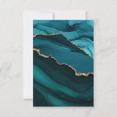 Blauwgroen Aqua Blue Green Agate Geode Gold Monogr Bedankkaart (Achterkant)