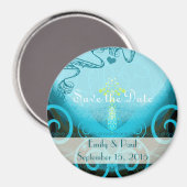 Blauwgroen Aqua Calla Lily sparen de Magnet van de Magneet (Voorkant / Achterkant)