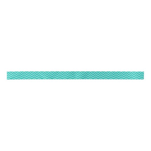 Blauwgroen Aqua Large Chevron ZigZag Pattern Lint (Voorkant)