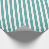 Blauwgroen Aqua Mint Green White Stripes Vrijgezel Cadeaupapier (Hoek)