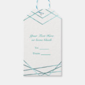 Blauwgroen Aqua Modern Geometric Lines Glam Party  Cadeaulabel (Voorkant)