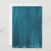 Blauwgroen aqua modern kunstschilderwerk , met uit save the date (Achterkant)