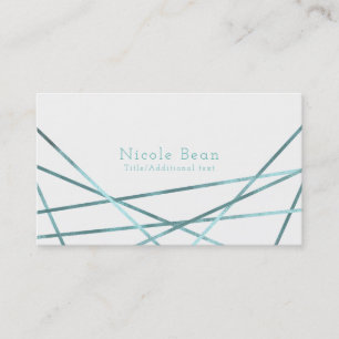 Blauwgroen Aqua Moderne Geometrische Lijnen Glam A Visitekaartje