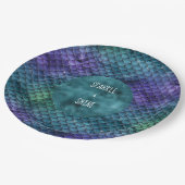 Blauwgroen Aqua Paarse Mermaid Sparkle Papieren Bordje (Gekanteld)