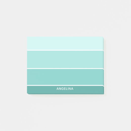 Blauwgroen Aqua Paint Chips - Jouw naam toevoegen Post-it® Notes (Voorkant)