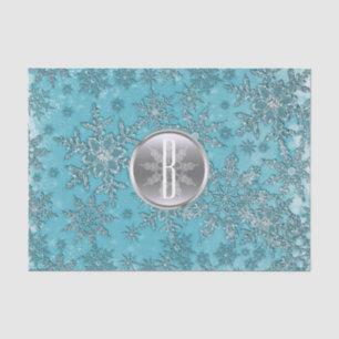 Blauwgroen Aqua Silver Snowflakes Winter Wonderlan Tissuepapier