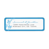 Blauwgroen Aqua Zee Blue Wildflower Branch Etiket (Voorkant)