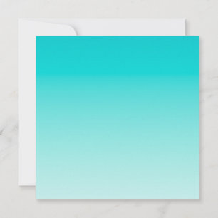 Blauwgroen aquagradiënt bedankkaart