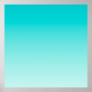 Blauwgroen aquagradiënt poster
