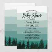 Blauwgroen Baby shower met  strips Kaart (Voorkant / Achterkant)