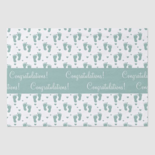 Blauwgroen Baby Tissuepapier (Voorkant)