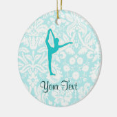 Blauwgroen ballet keramisch ornament (Links)