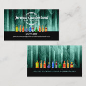 Blauwgroen Bartender Visitekaartjes (Voorkant / Achterkant)