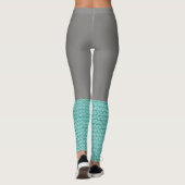 Blauwgroen Beenwarmer Blauw Grijs Leggings Sokken (Achterkant)