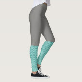 Blauwgroen Beenwarmer Blauw Grijs Leggings Sokken (Rechts)
