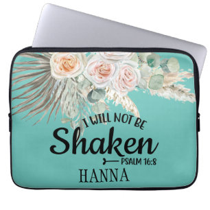 Blauwgroen Bijbelse Verse Pampas Grass Electronics Laptop Sleeve