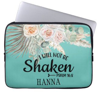 Blauwgroen Bijbelse Verse Pampas Grass Electronics Laptop Sleeve