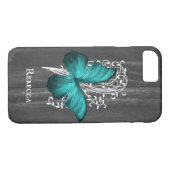 Blauwgroen bijtende Butterfly op maat Case-Mate iPhone Case (Achterkant (Horizontaal))