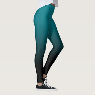 Blauwgroen Black Ombre-Leggings Leggings