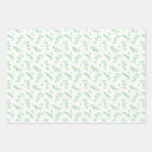 Blauwgroen blad en bloemen inpakpapier vel (Voorkant 2)