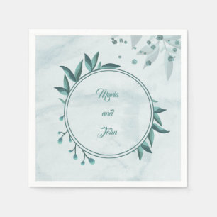 blauwgroen bladeren blauw servet