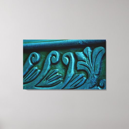 Blauwgroen bladeren canvas afdruk (Voorkant)