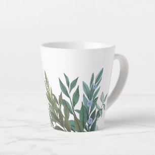 Blauwgroen bladeren hedendaagse botanische latte M Mok