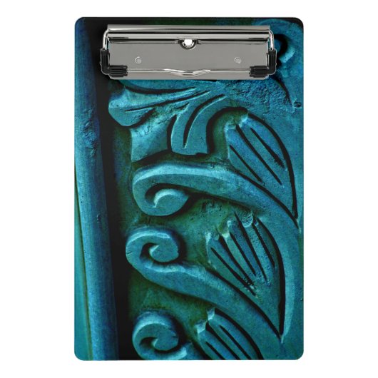 Blauwgroen bladeren mini klembord (Voorkant)