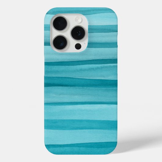 Blauwgroen Blauw Abstract Waterverf Lijnen Patroon Case-Mate iPhone Case (Achterkant)