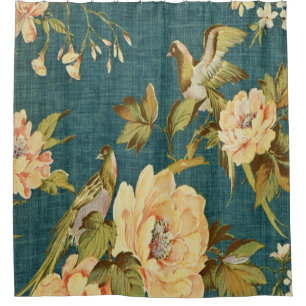 blauwgroen blauw, antiek, vintage, muurdocument, douchegordijn