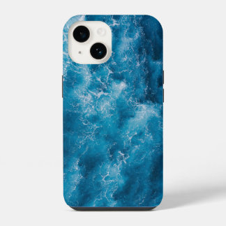 Blauwgroen blauw Aqua Turquoise Geode Pattern Hoe iPhone 14 Hoesje