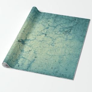 Blauwgroen blauw beige met textuur ontkoppeling cadeaupapier