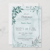 blauwgroen blauw blad florale geometrische vrijgez kaart (Voorkant)