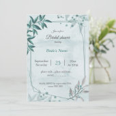 blauwgroen blauw blad florale geometrische vrijgez kaart (Staand voorkant)