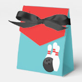 Blauwgroen Blauw Bowling Favor Boxes Bedankdoosjes (Voorkant Zijde)