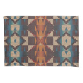 Blauwgroen Blauw Bruin Donkerrood Roest Sinaasappe Kussensloop (Voorkant-Links)