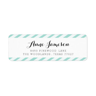 Blauwgroen Blauw Carnaval Stripes Adresetiketten Etiket