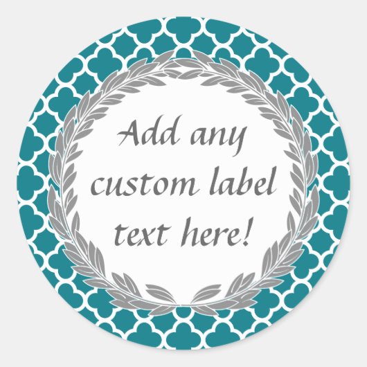 Blauwgroen Blauw  Custom Canning Jar Craft Label (Voorkant)