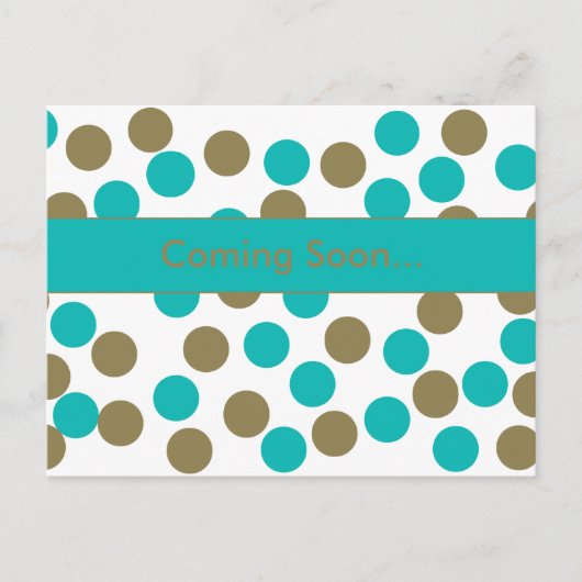blauwgroen blauw & donkerbruin polka dot briefkaar briefkaart (Voorkant)