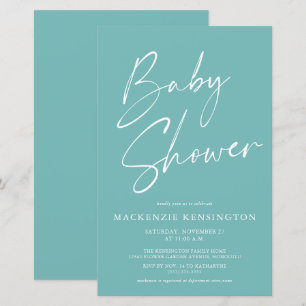 Blauwgroen blauw, eenvoudig Baby shower voor budge