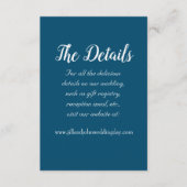 Blauwgroen Blauw Eenvoudige Stijl Trouwdetails Informatiekaartje (Voorkant)
